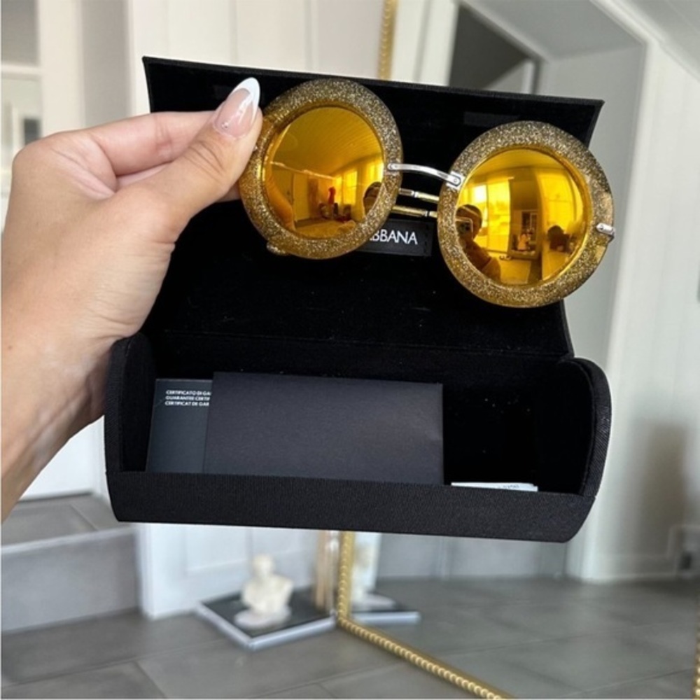 Dolce & Gabbana DG6105 Gold Sunglasses W/ Case & Box